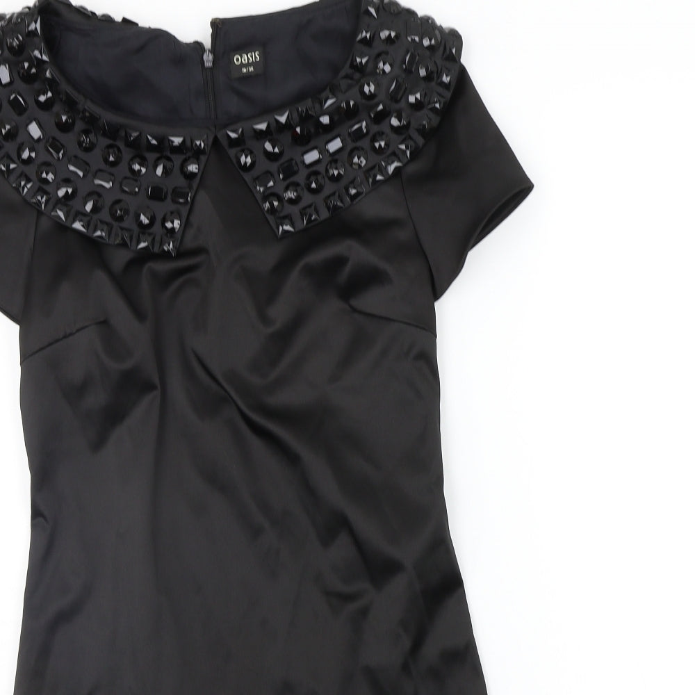Oasis Womens Black   A-Line  Size 10  - details on neck