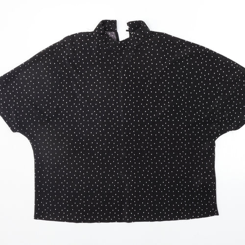 Jaqueline de Young Womens Black Polka Dot  Basic Blouse Size M