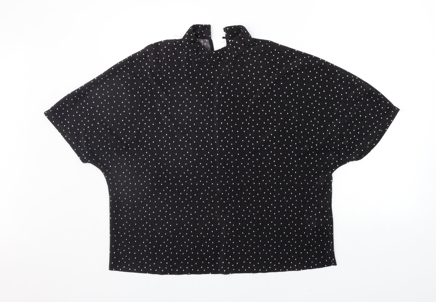 Jaqueline de Young Womens Black Polka Dot  Basic Blouse Size M