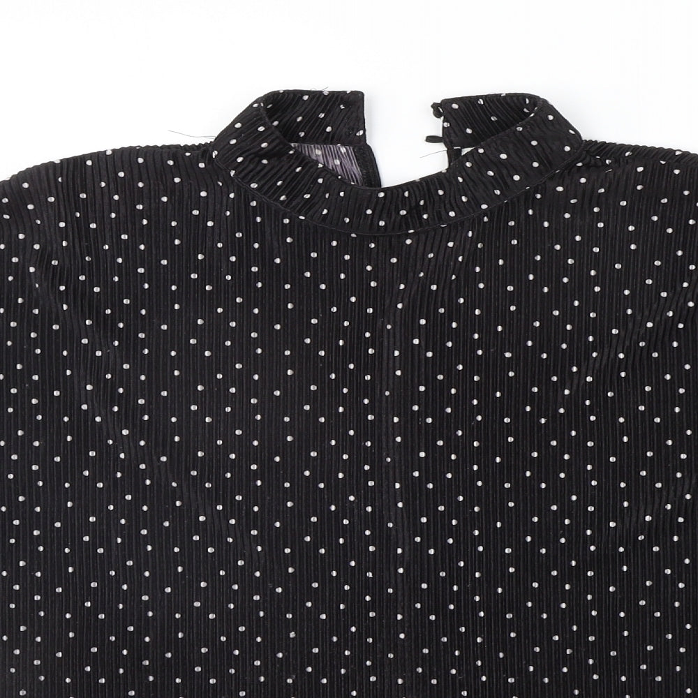 Jaqueline de Young Womens Black Polka Dot  Basic Blouse Size M