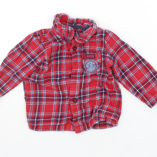 George Baby Red Check  Basic Button-Up Size 6-9 Months