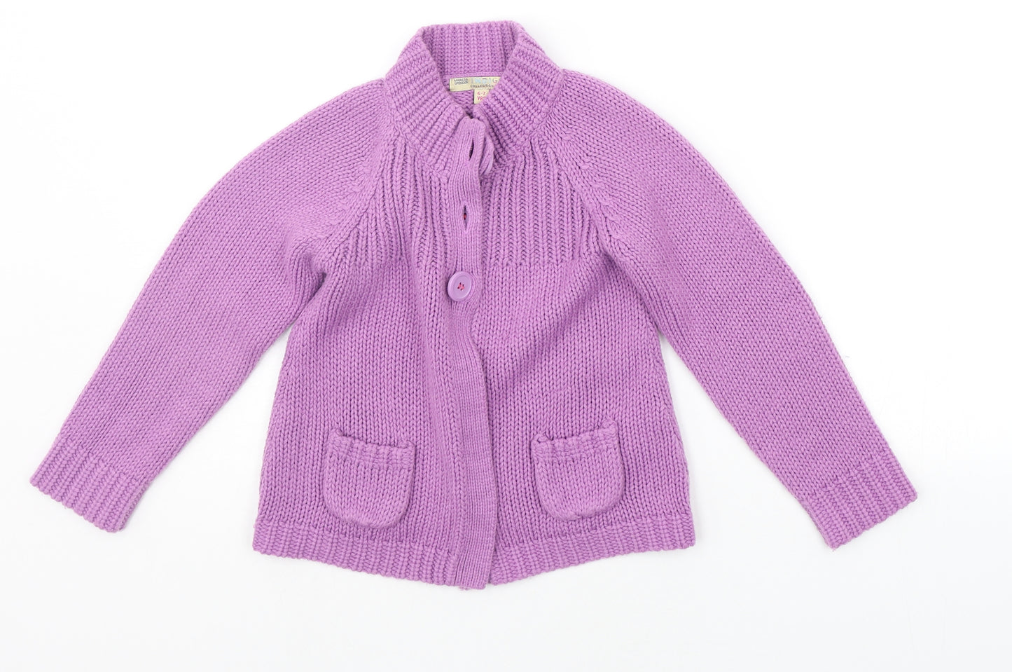 Marks and Spencer Girls Purple   Cardigan Jumper Size 6-7 Years