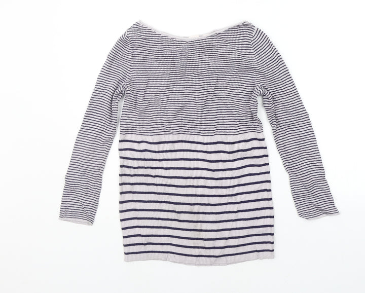 Gap Womens White Striped Pullover Jumper Size S