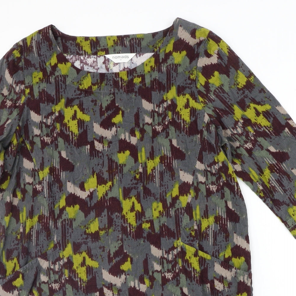 nomads Womens Green Geometric  Jumper Dress  Size 12