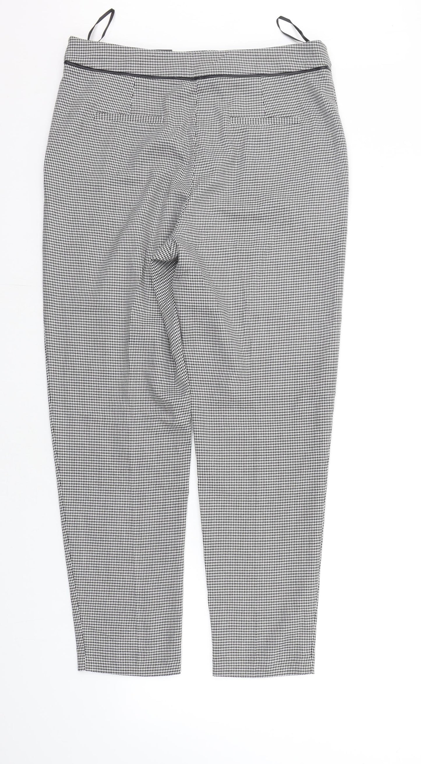 F&F Womens Black Check  Trousers  Size 12 L27 in