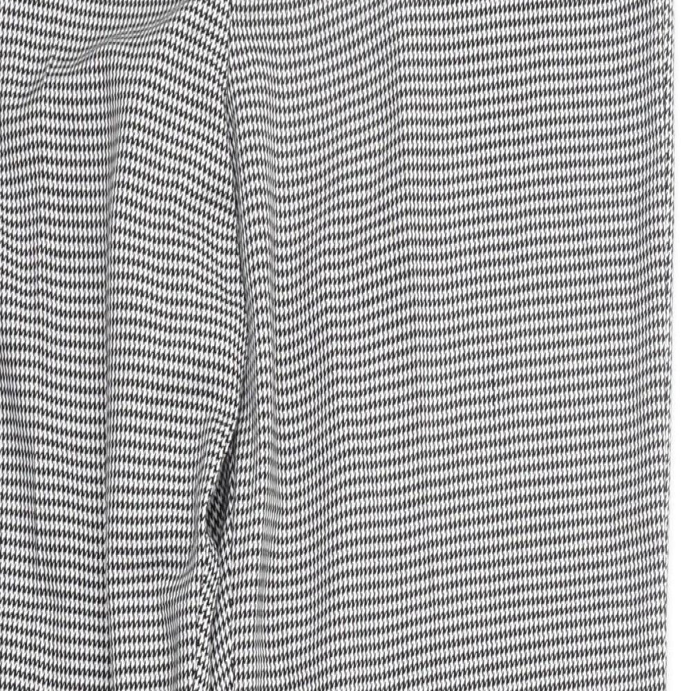 F&F Womens Black Check  Trousers  Size 12 L27 in