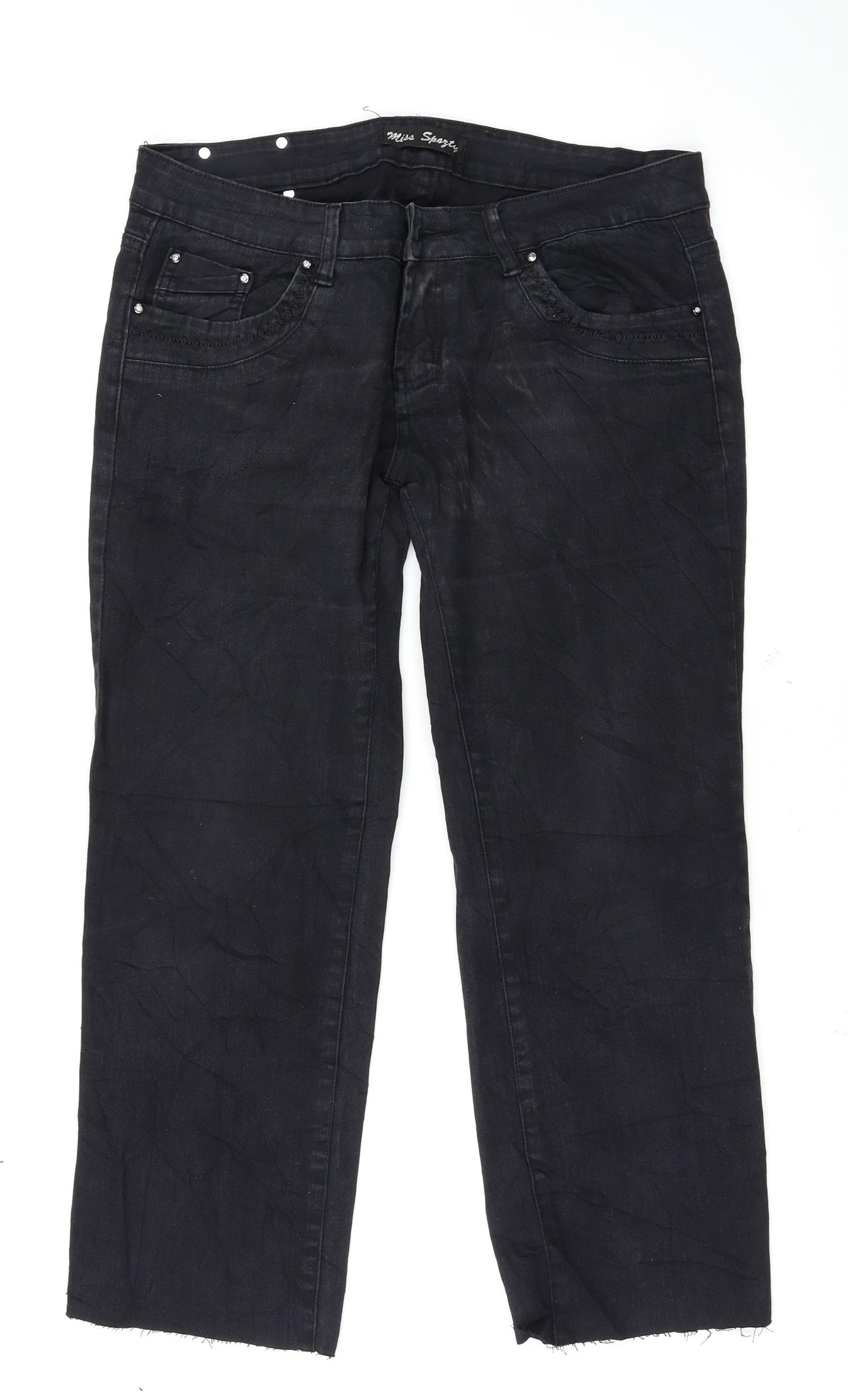 Preworn Womens Black   Straight Jeans Size 2XL L25 in