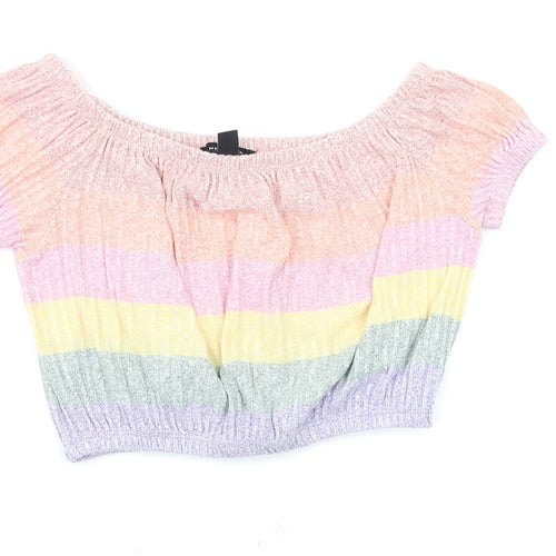 New Look Womens Multicoloured Striped  Basic Blouse Size M
