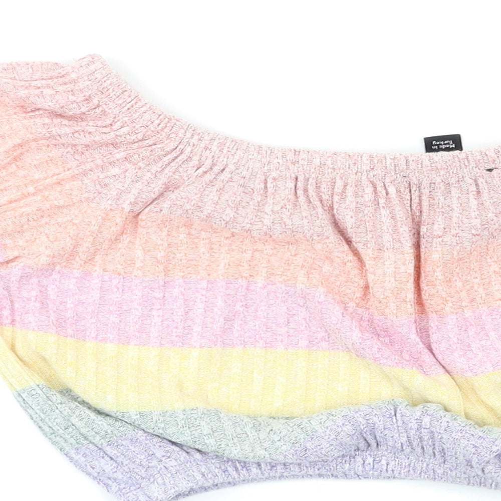 New Look Womens Multicoloured Striped  Basic Blouse Size M