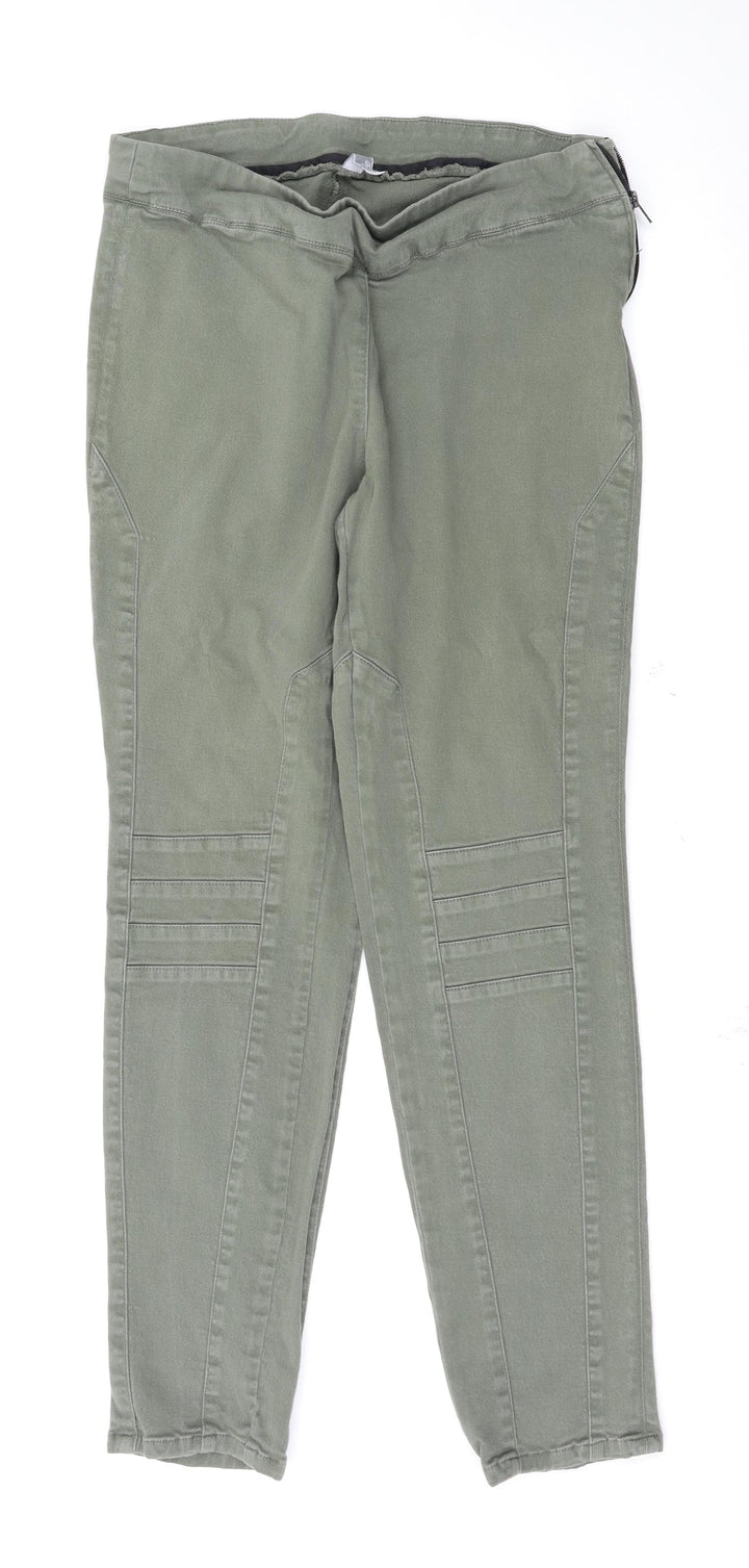 Wallis Womens Green Skinny Jeans Size 14 L30 in