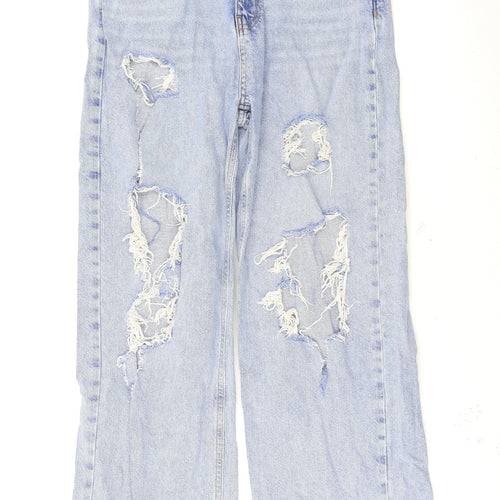 Primark Womens Blue   Wide-Leg Jeans Size 10 L32 in