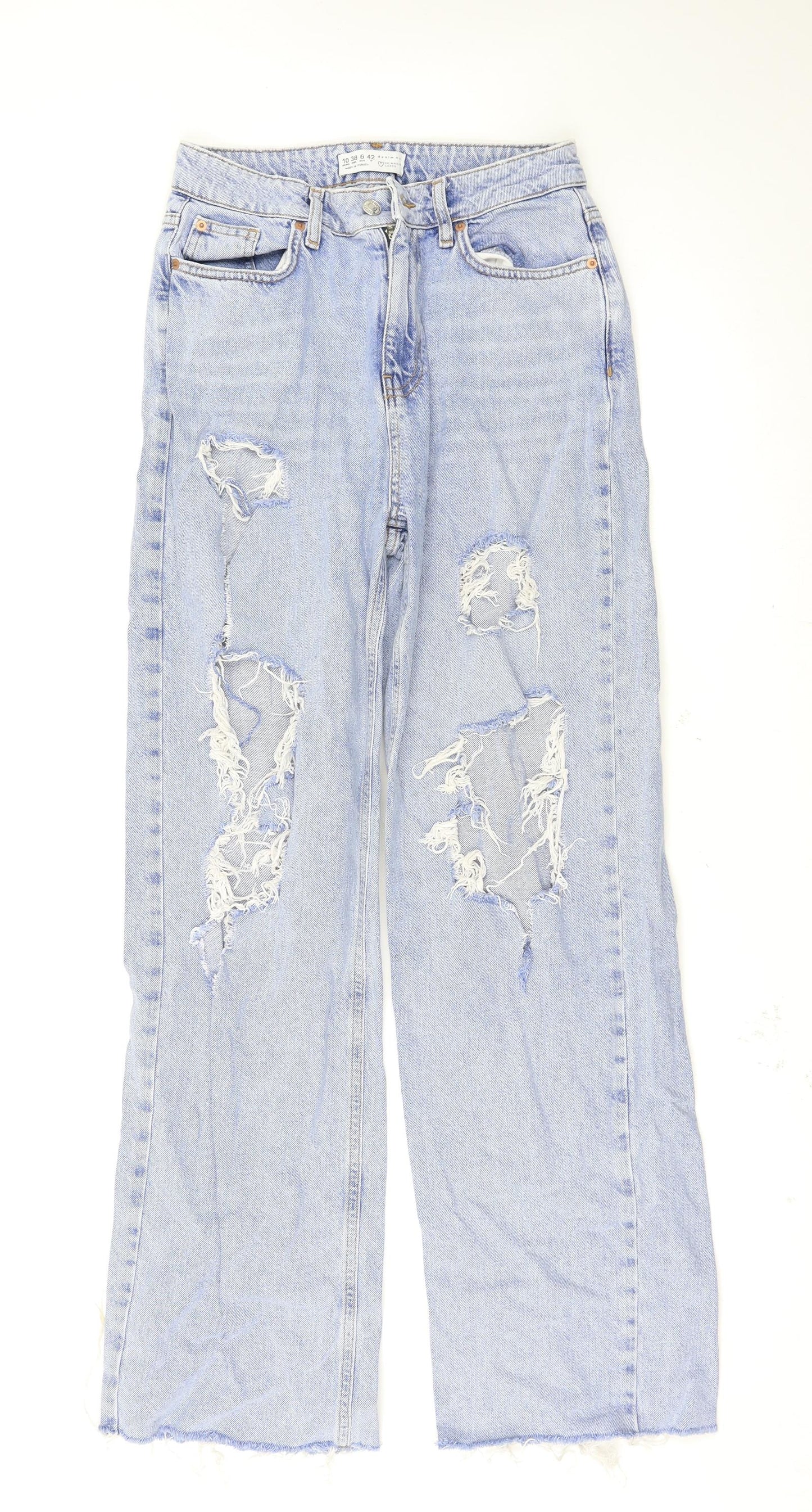 Primark Womens Blue   Wide-Leg Jeans Size 10 L32 in