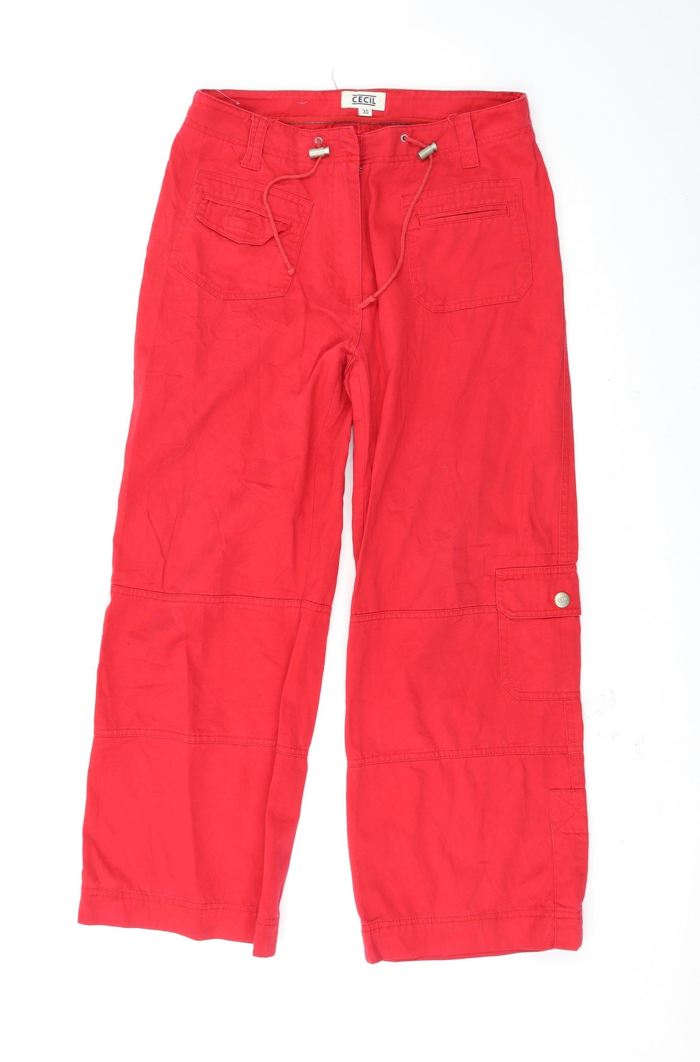 Cecil Womens Red   Trousers  Size 30 L26 in