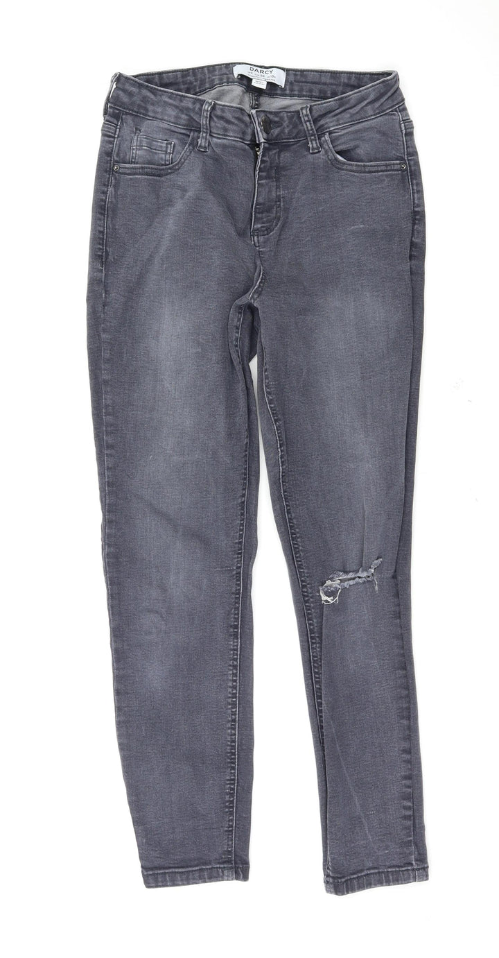 Dorothy Perkins Womens Grey Skinny Jeans Size 10 L26 in
