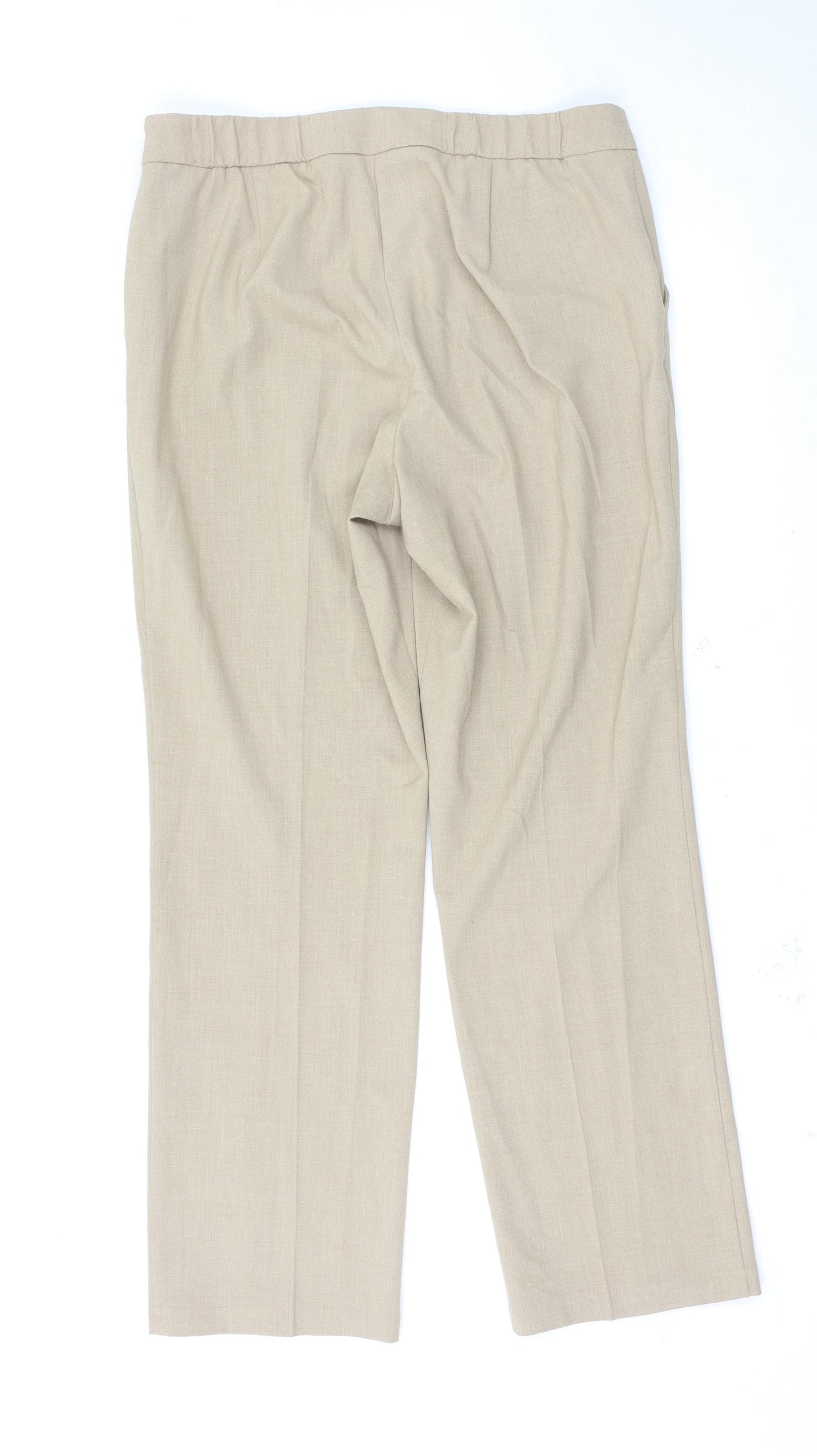Marks and Spencer Womens Beige   Trousers  Size 14 L29.5 in