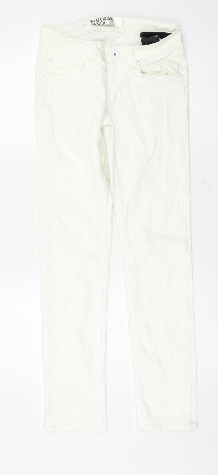 Diverse Womens White   Skinny Jeans Size 26 L30 in