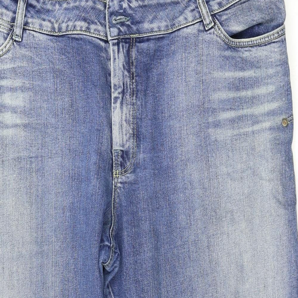 Cherokee Womens Blue Houndstooth  Cropped Jeans Size 41 in L23 in