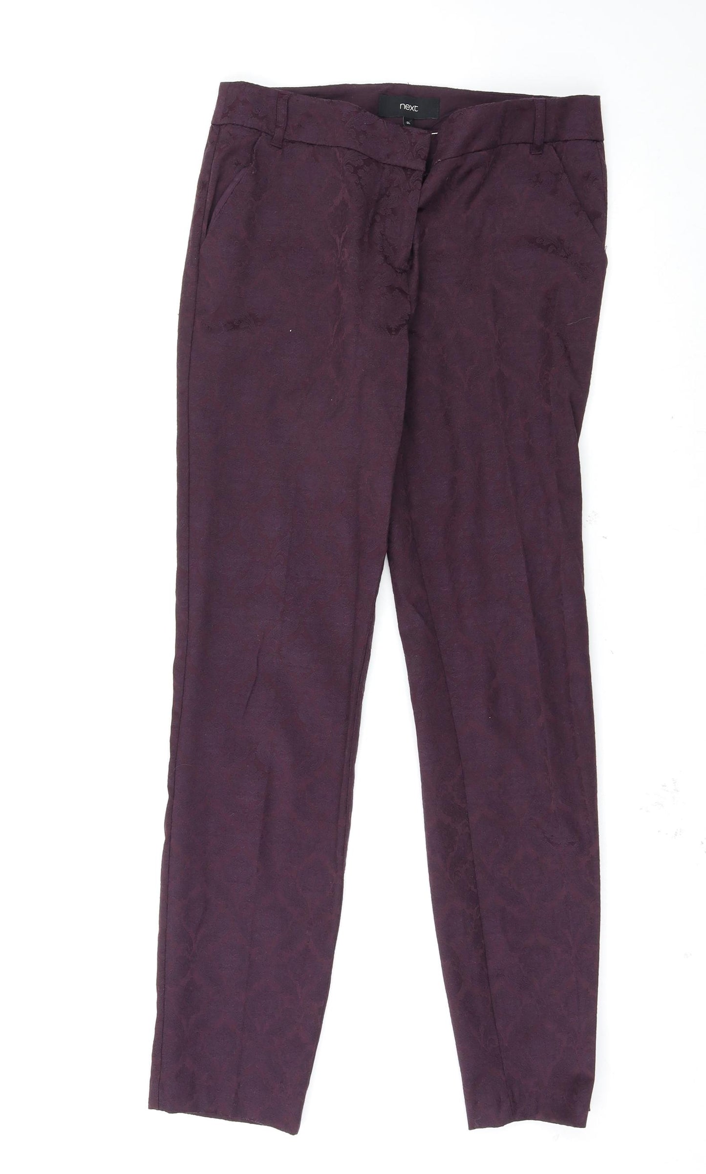 NEXT Womens Purple Paisley  Trousers  Size 8 L29.5 in