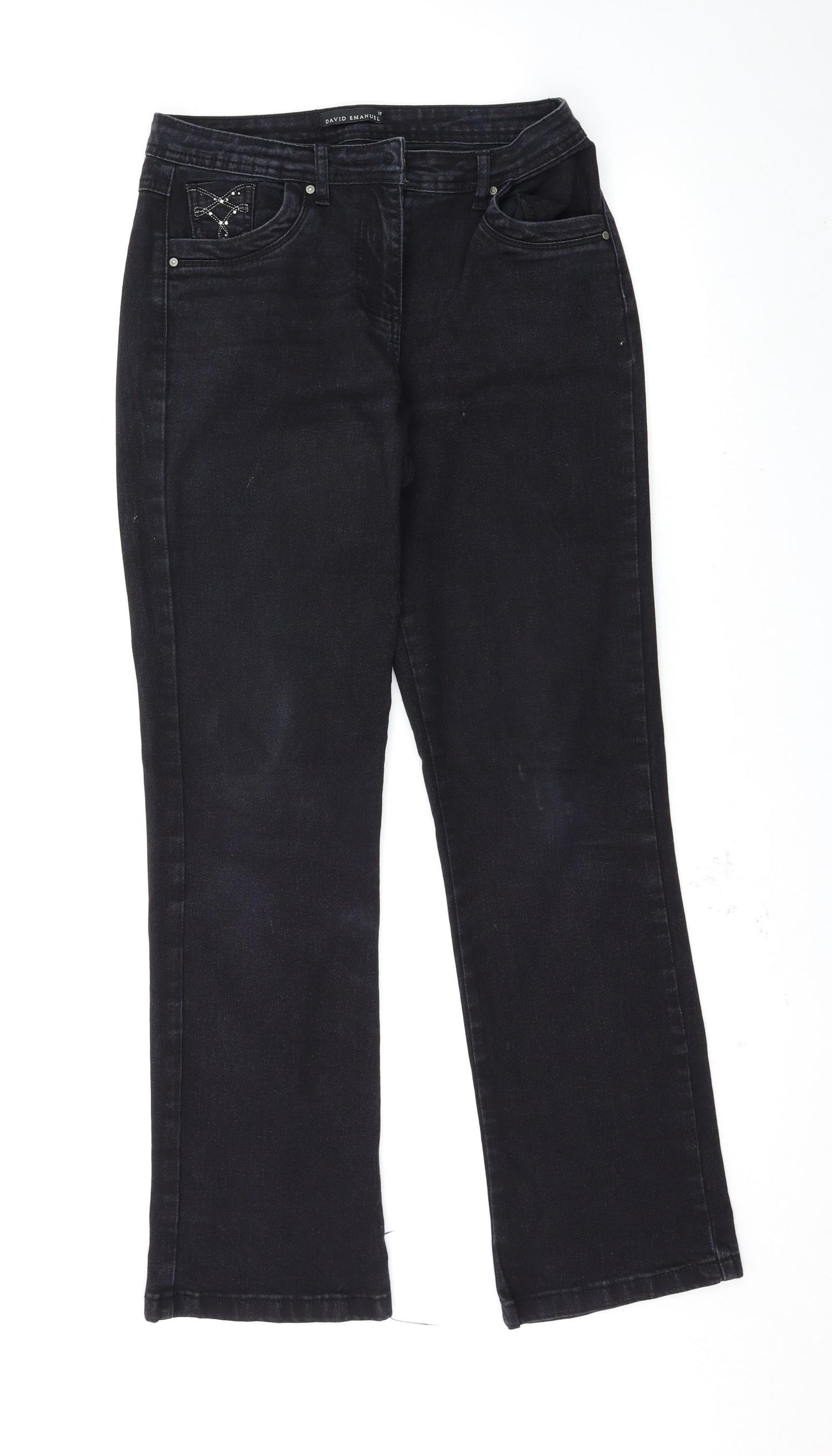 david emanuel Womens Black   Bootcut Jeans Size 10 L31 in