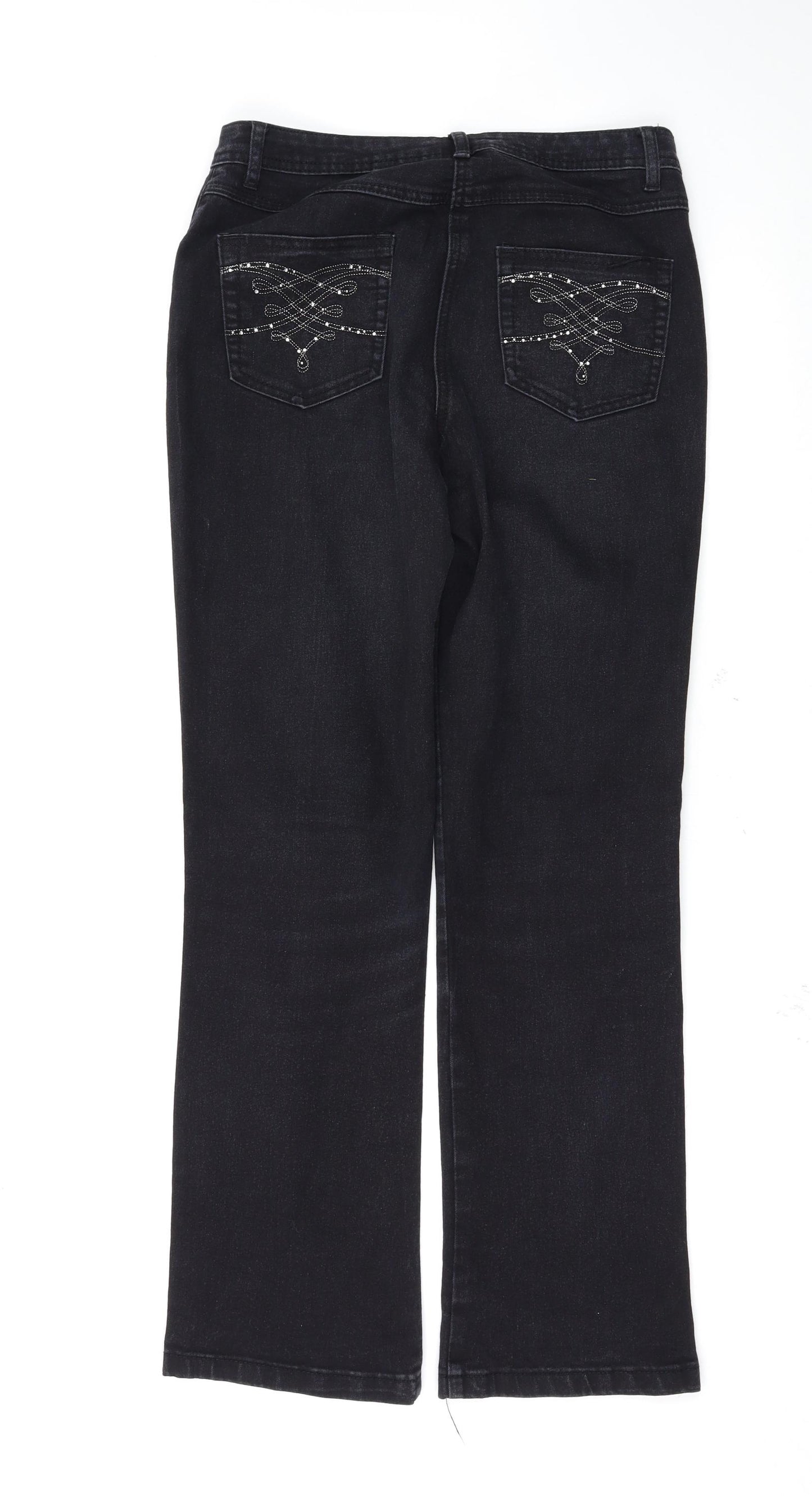 david emanuel Womens Black   Bootcut Jeans Size 10 L31 in
