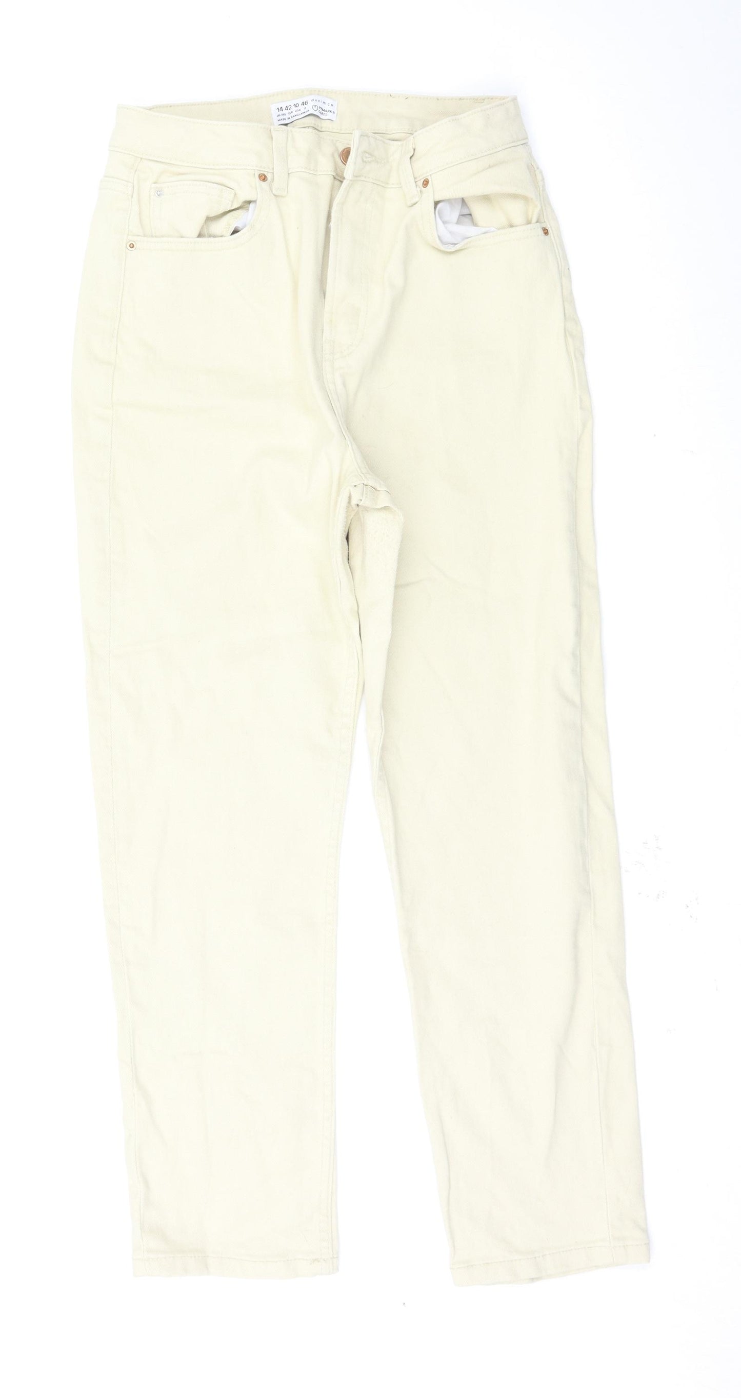 Primark Womens Beige   Straight Jeans Size 14 L28 in