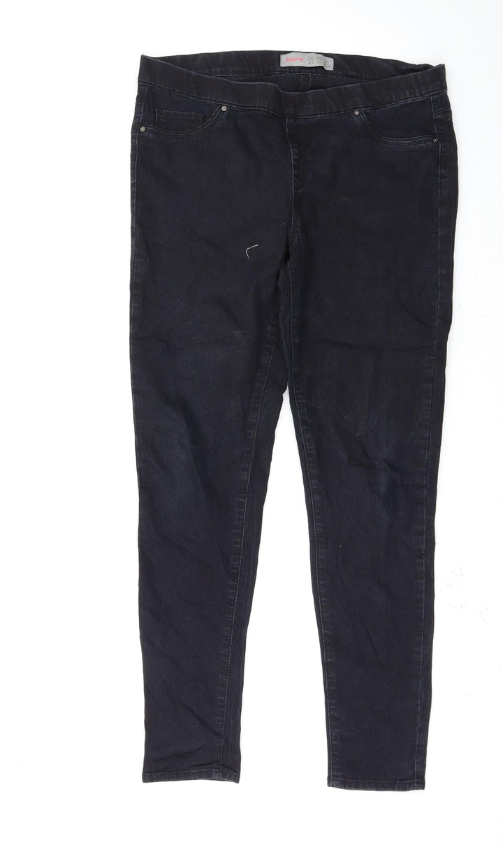 Denim & Co. Womens Black Jegging Jeans Size 14 L28 in