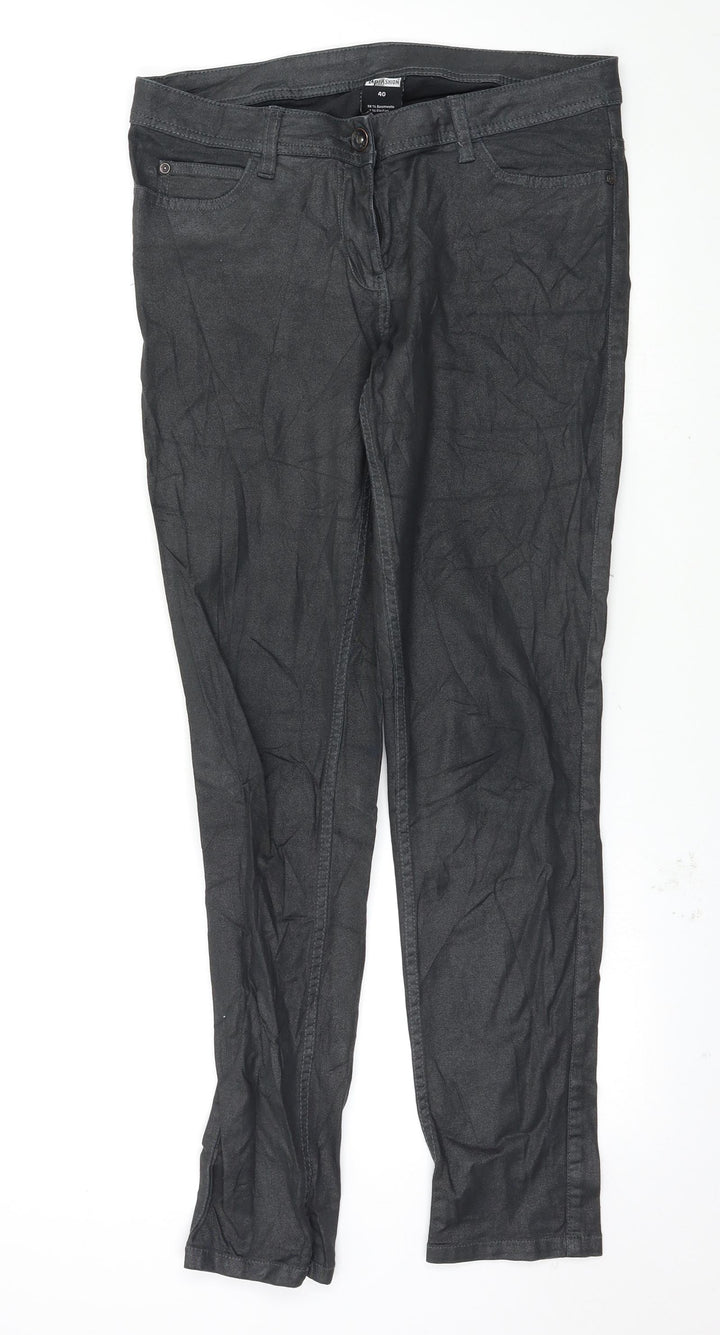 UpFashion Womens Black   Skinny Jeans Size 12 L30 in