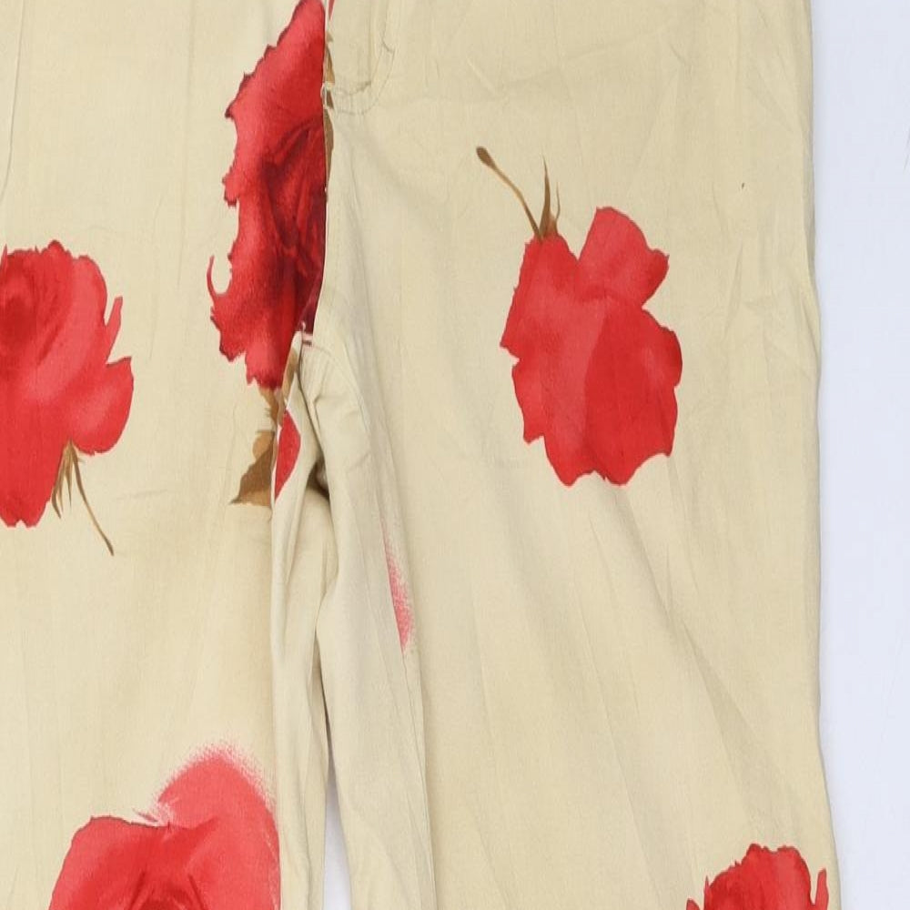 revanch Womens Beige Floral  Straight Jeans Size 32 L34 in