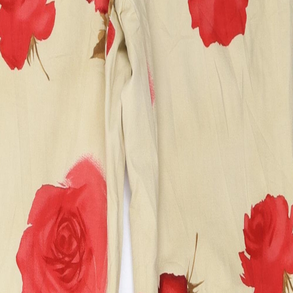 revanch Womens Beige Floral  Straight Jeans Size 32 L34 in
