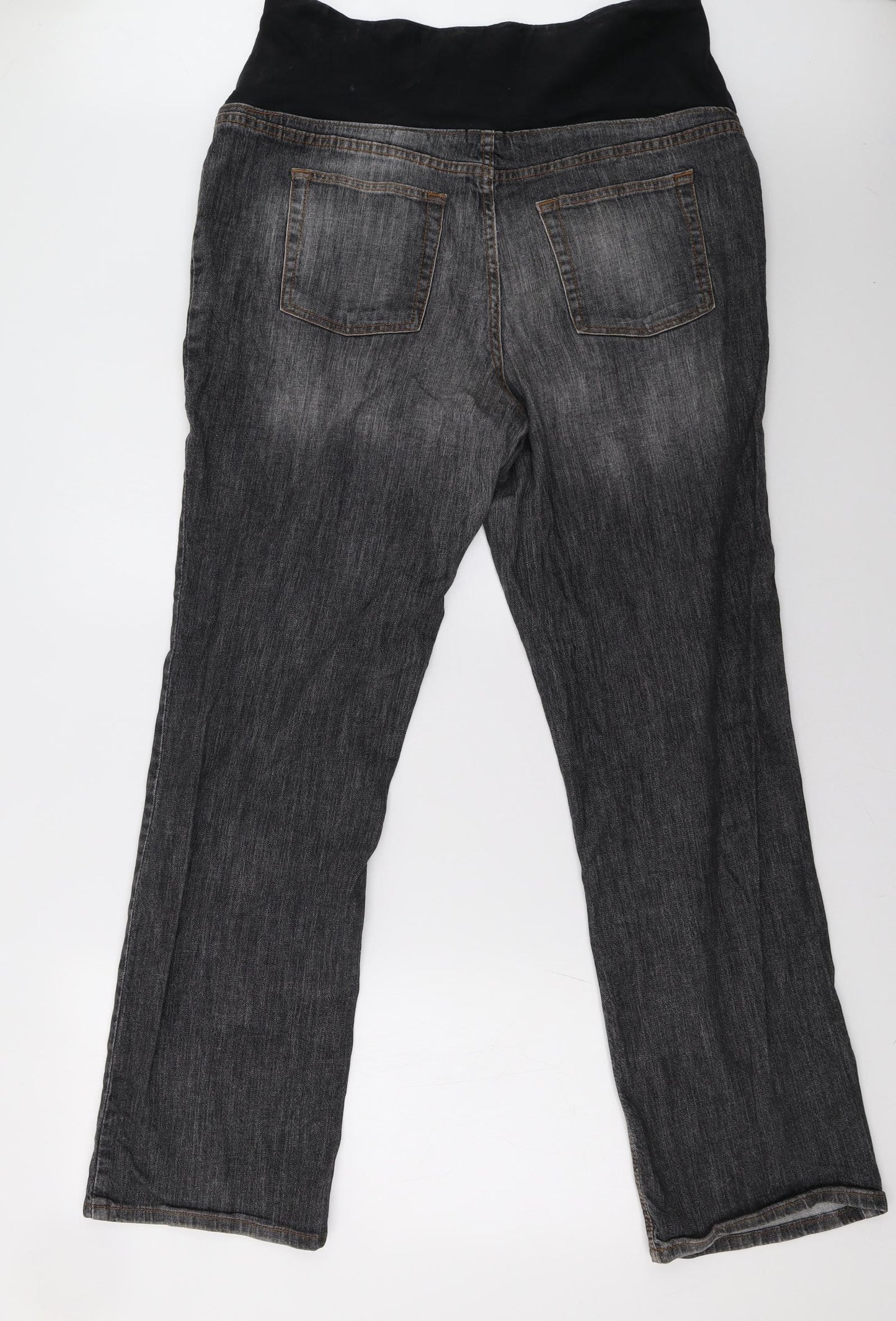 H&M Womens Grey  Denim Straight Jeans Size XL L32 in