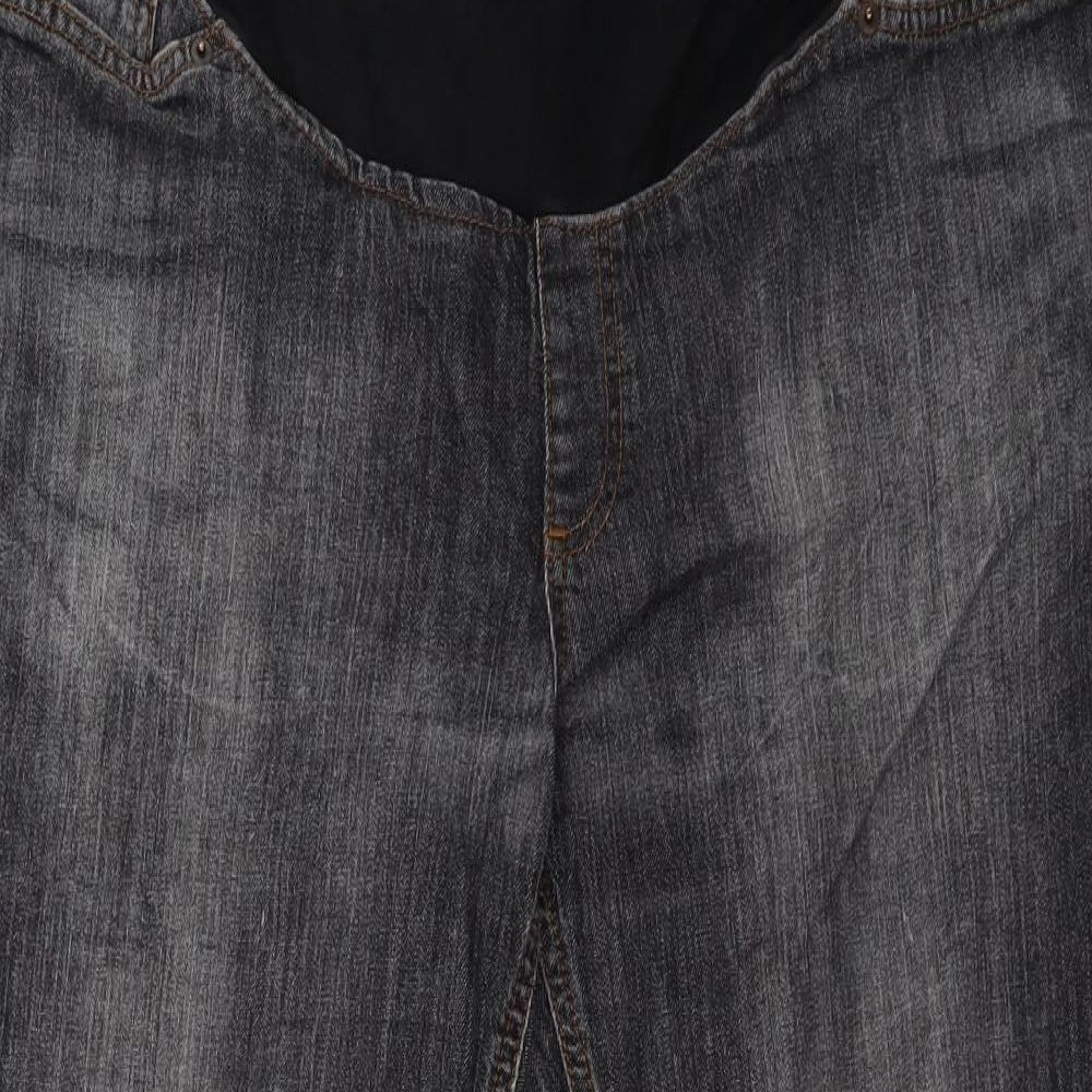 H&M Womens Grey  Denim Straight Jeans Size XL L32 in