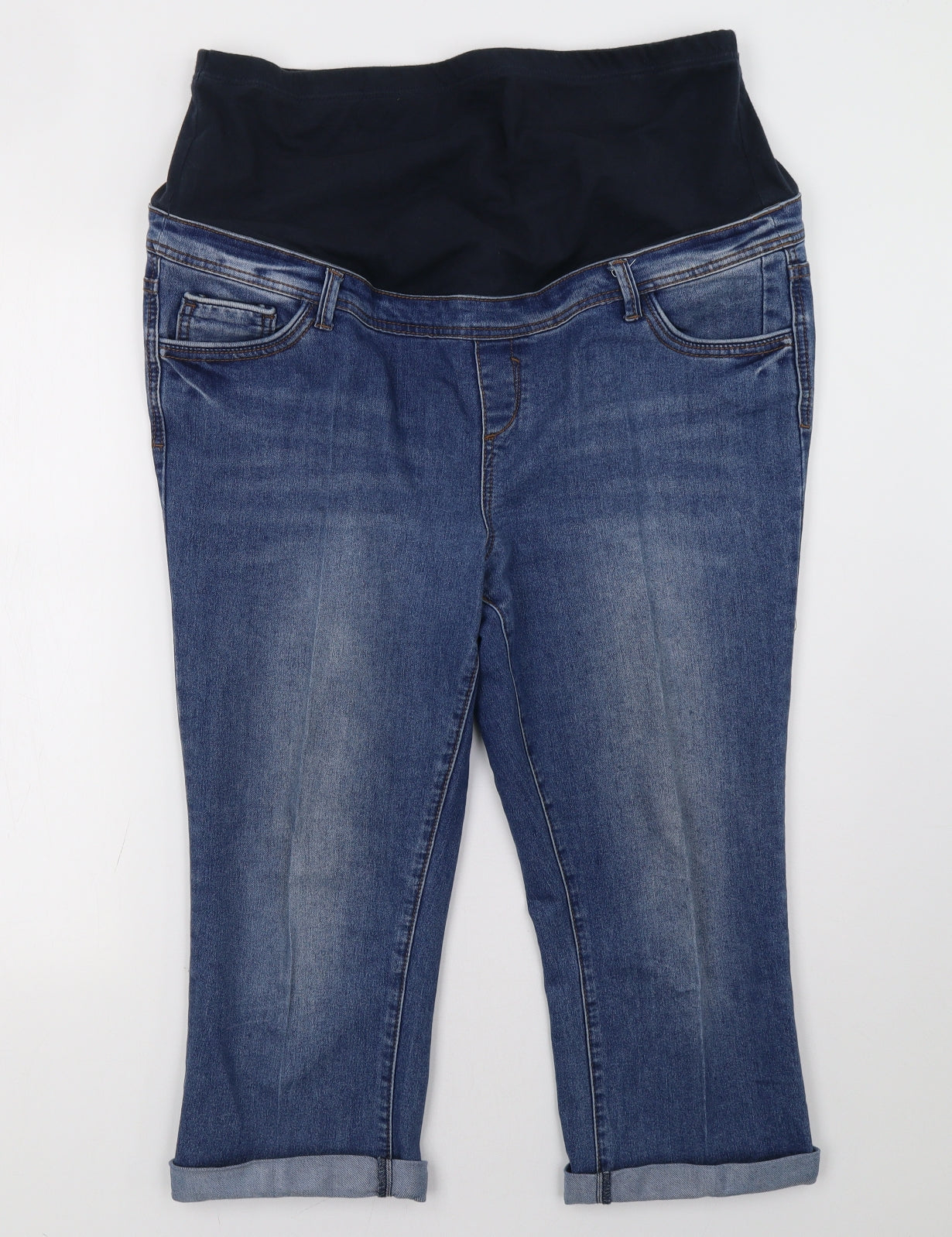 Debenhams Womens Blue  Denim Cropped Jeans Size 16 L23 in