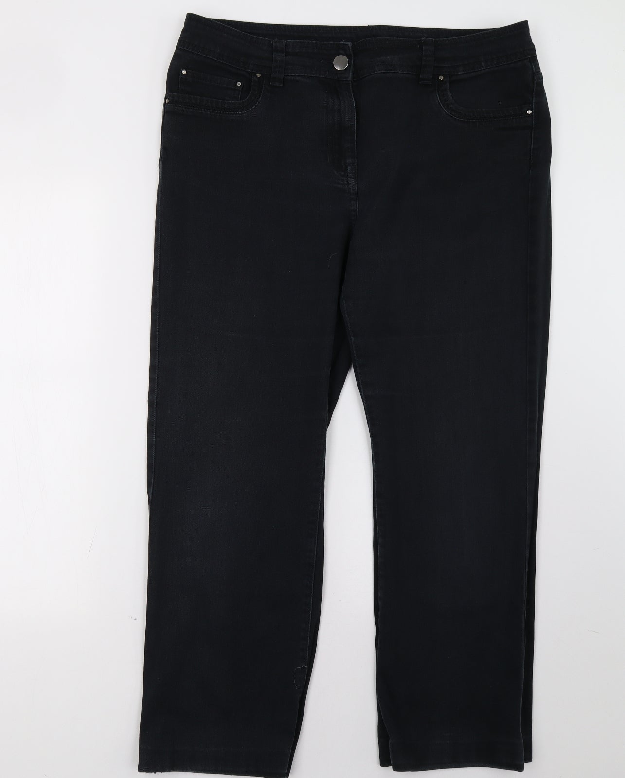Marks and Spencer Womens Black   Straight Jeans Size 18 L30 in