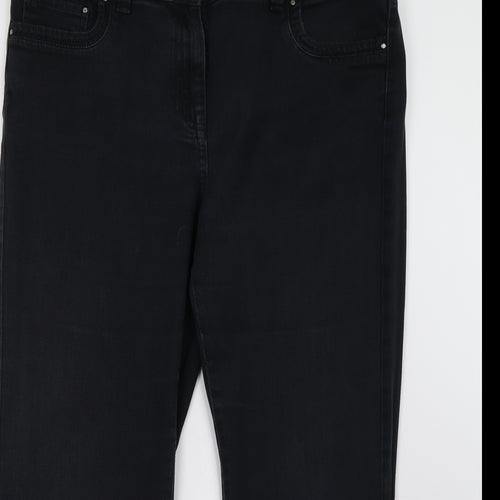 Marks and Spencer Womens Black   Straight Jeans Size 18 L30 in