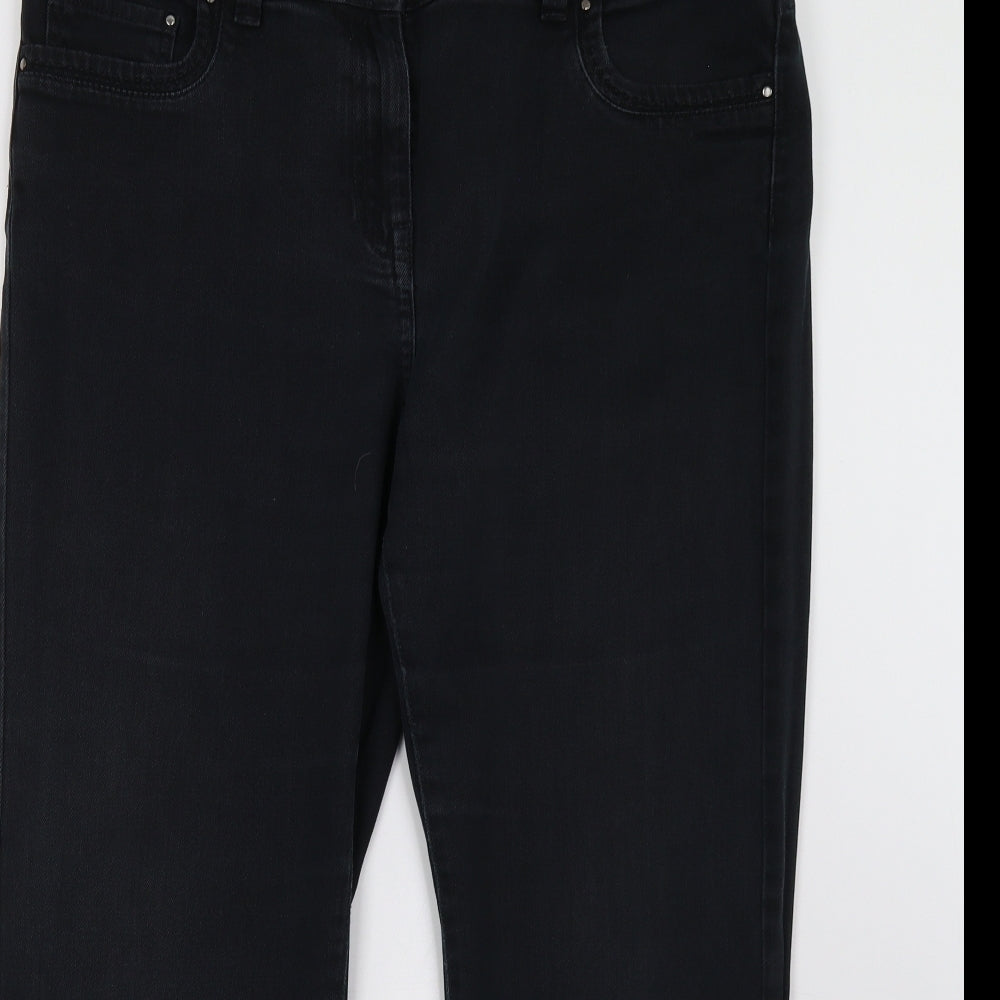 Marks and Spencer Womens Black   Straight Jeans Size 18 L30 in