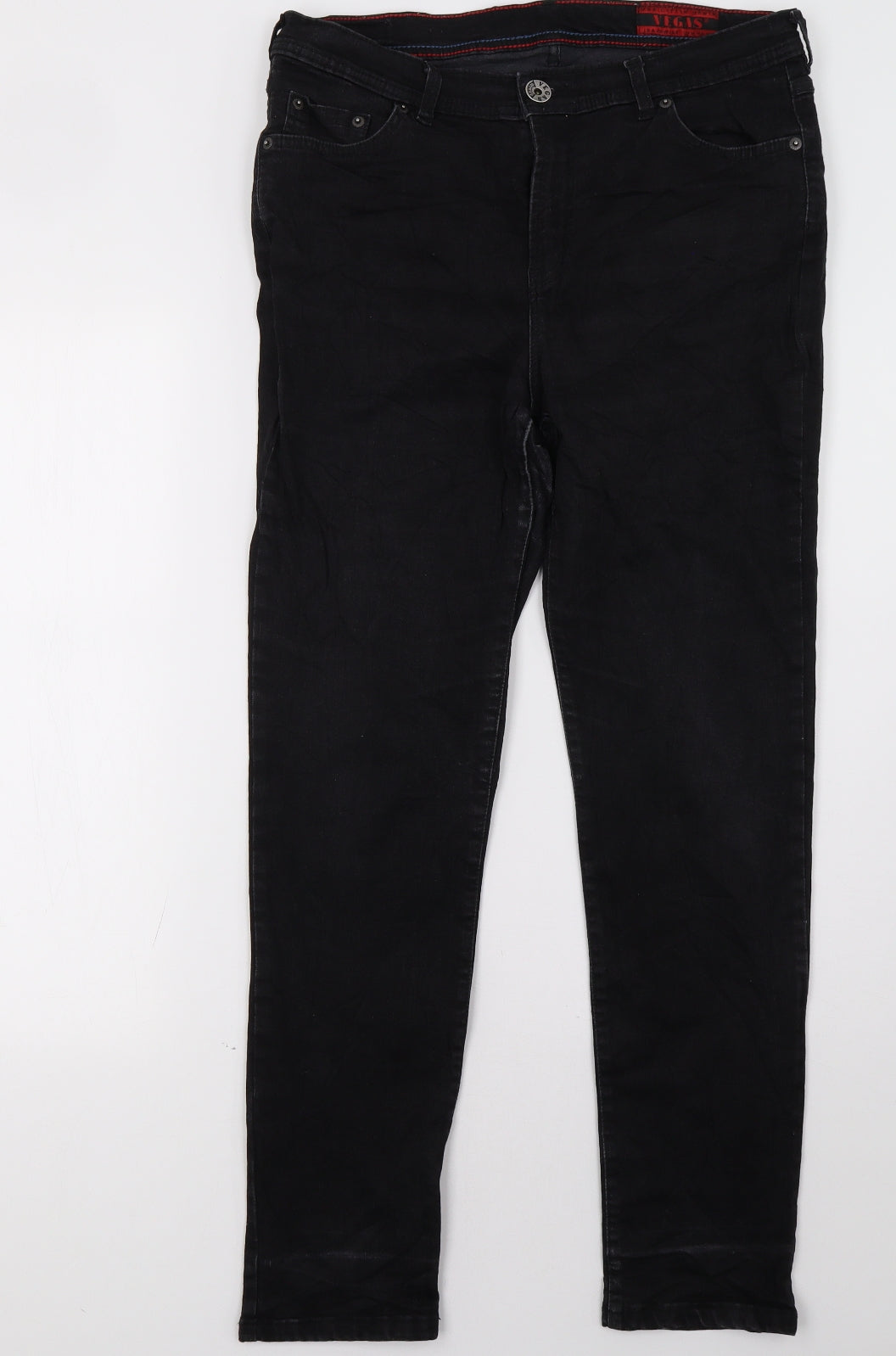 vegas Mens Black   Straight Jeans Size 34 L32 in