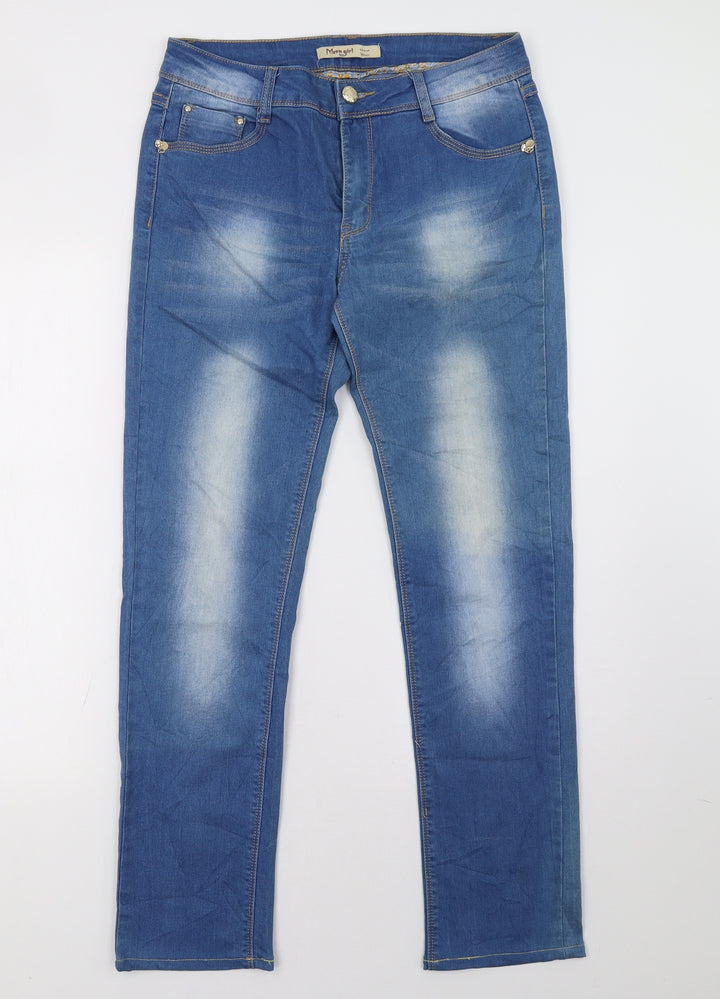 moon girl Womens Blue   Straight Jeans Size 12 L30 in