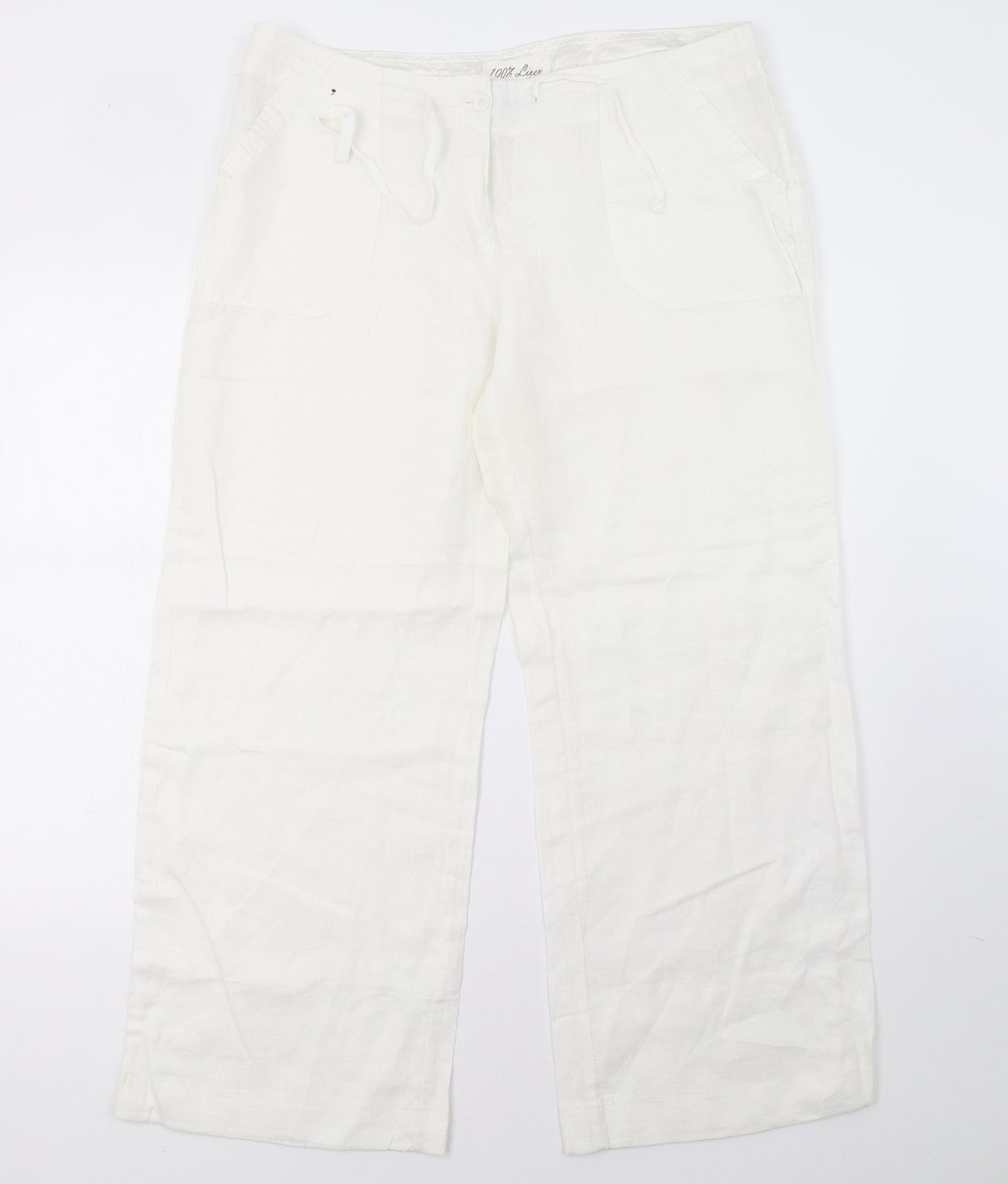Primark Womens White   Trousers  Size 14 L31 in