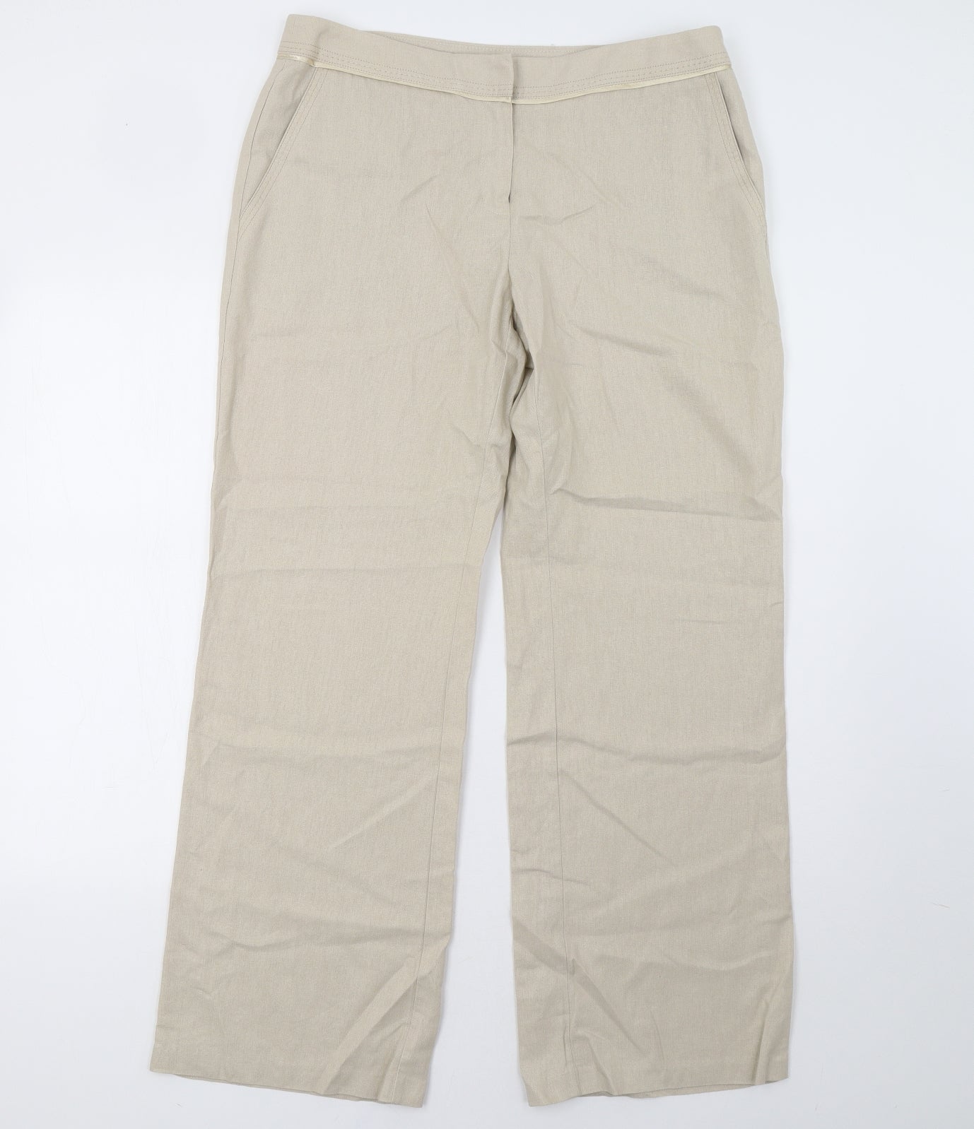 Marks and Spencer Womens Beige   Trousers  Size 14 L32 in