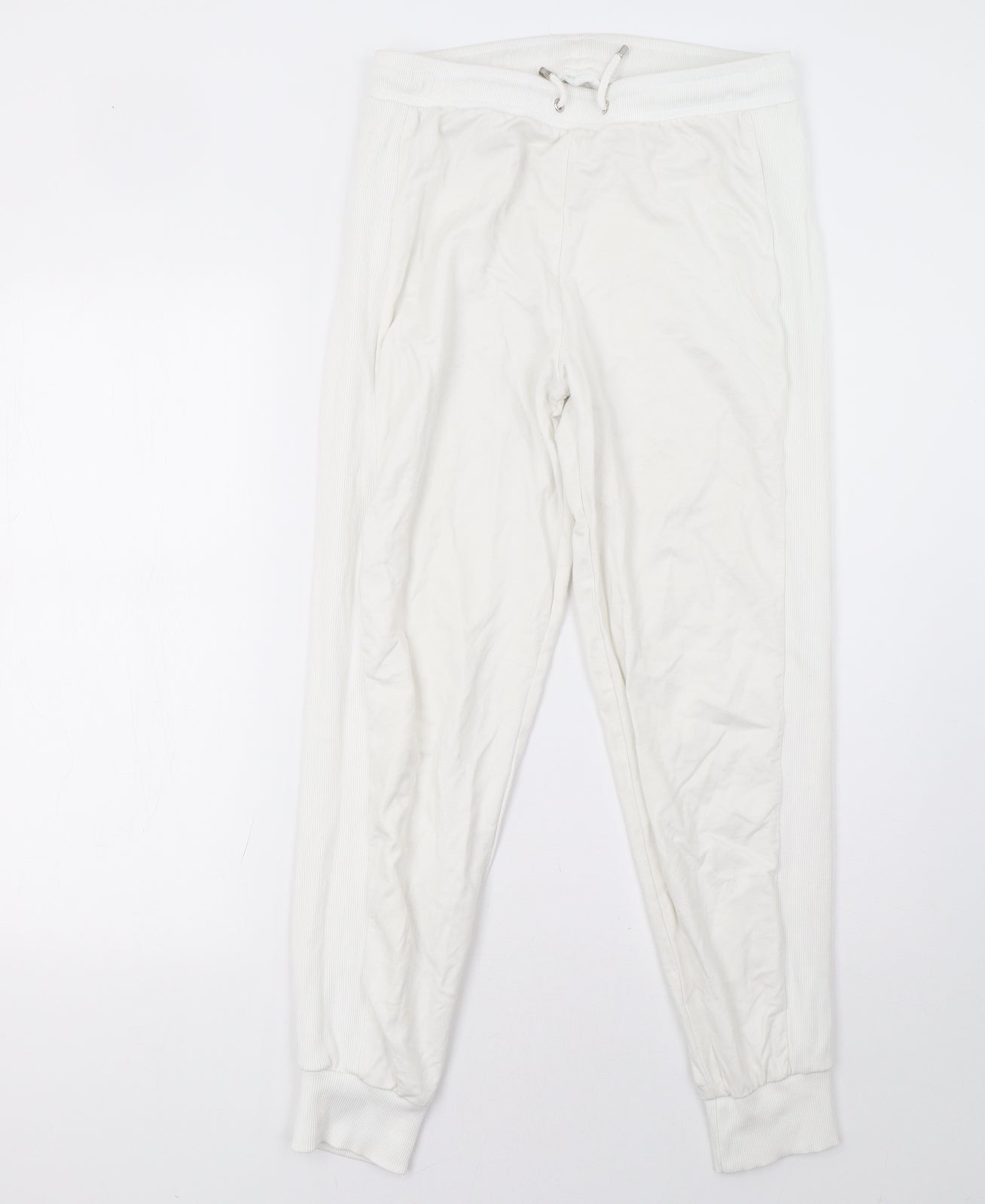 Primark Womens White   Jogger Trousers Size 14 L30 in