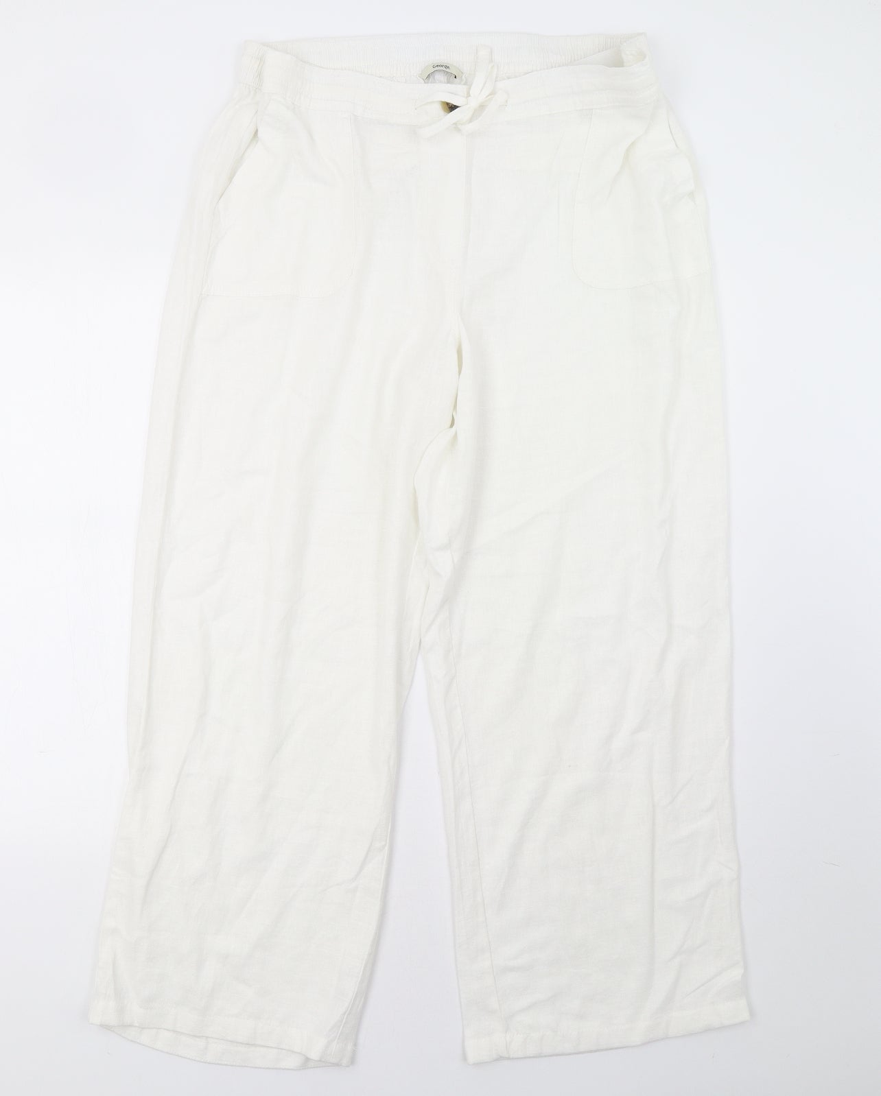 George Womens White   Trousers  Size 18 L30 in