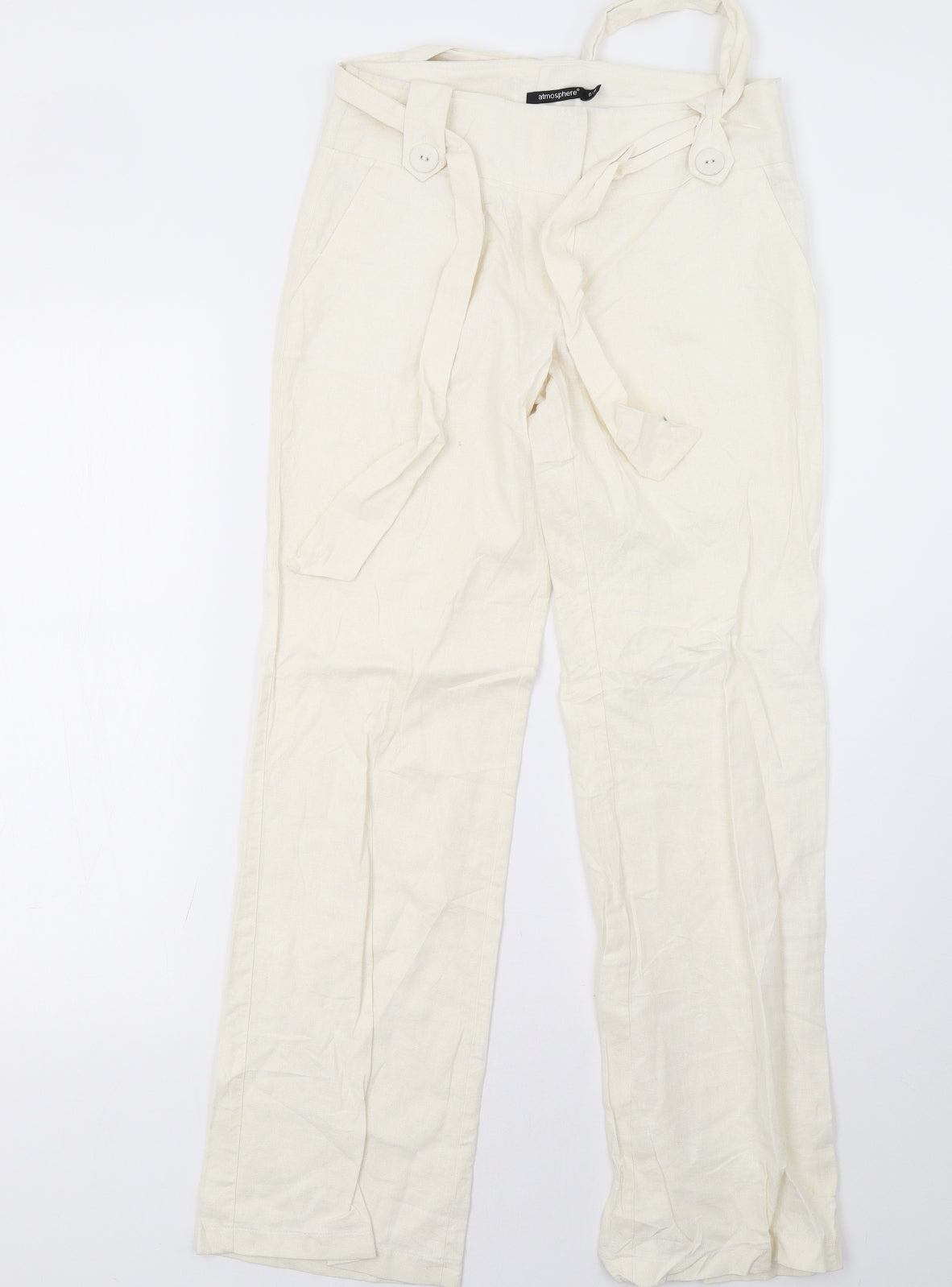 Primark Womens White   Trousers  Size 8 L30 in