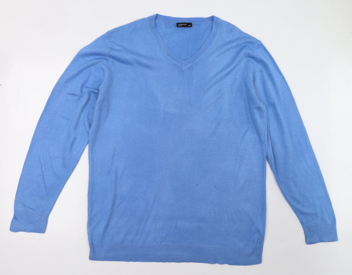Cedar Wood State Mens Blue Knit Pullover Sweatshirt Size XL