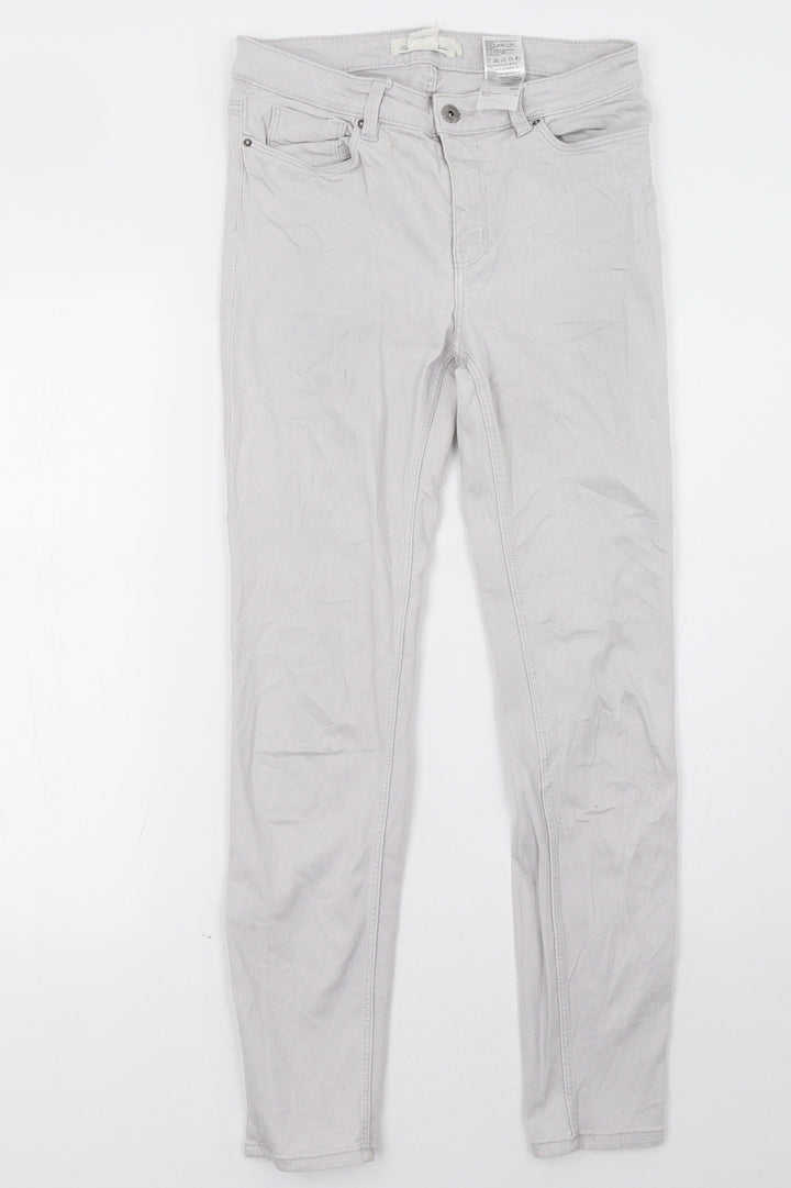 H&M Womens Grey   Skinny Jeans Size 8 L30 in
