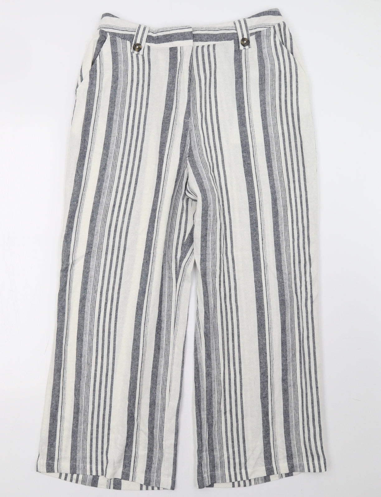 Nutmeg Womens Blue Striped  Trousers  Size 14 L31 in