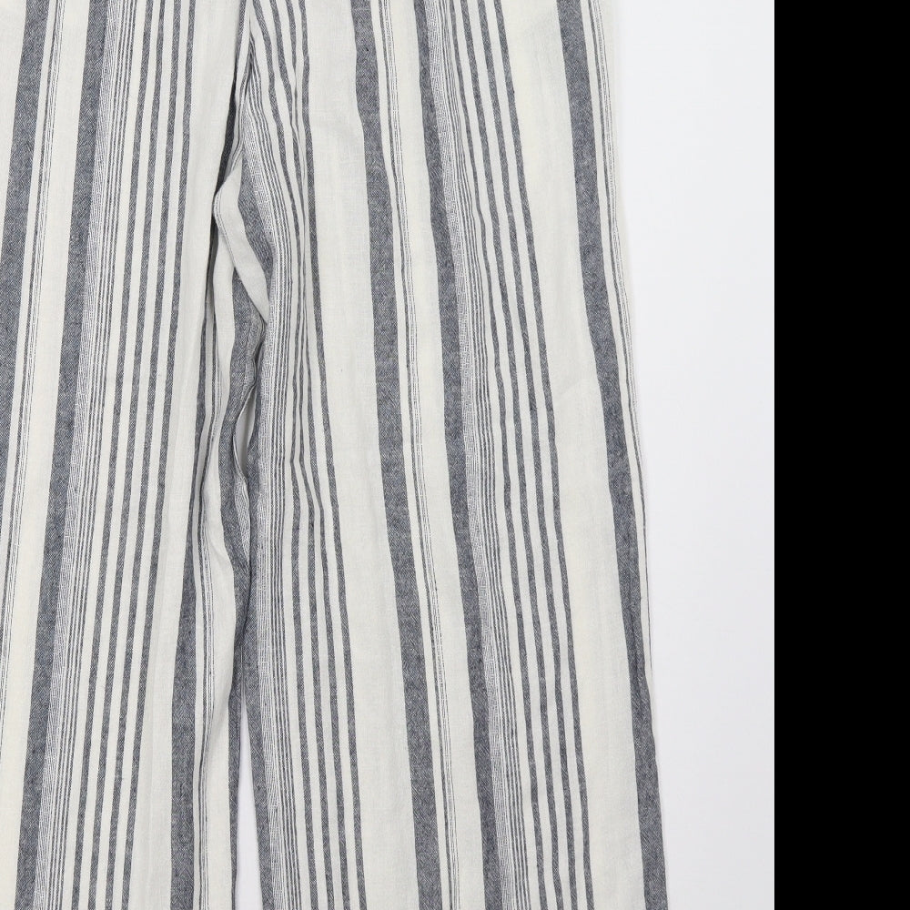 Nutmeg Womens Blue Striped  Trousers  Size 14 L31 in