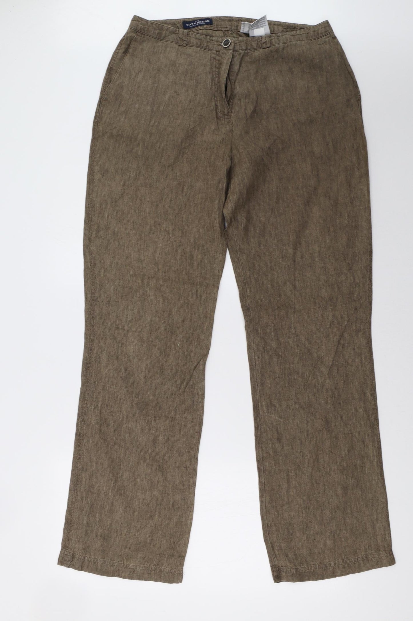 Sixth Sense Womens Brown   Trousers  Size 12 L35 in