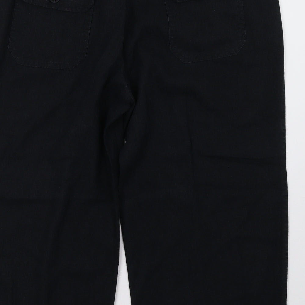 South Womens Black   Cropped Trousers Size 16 L24 in