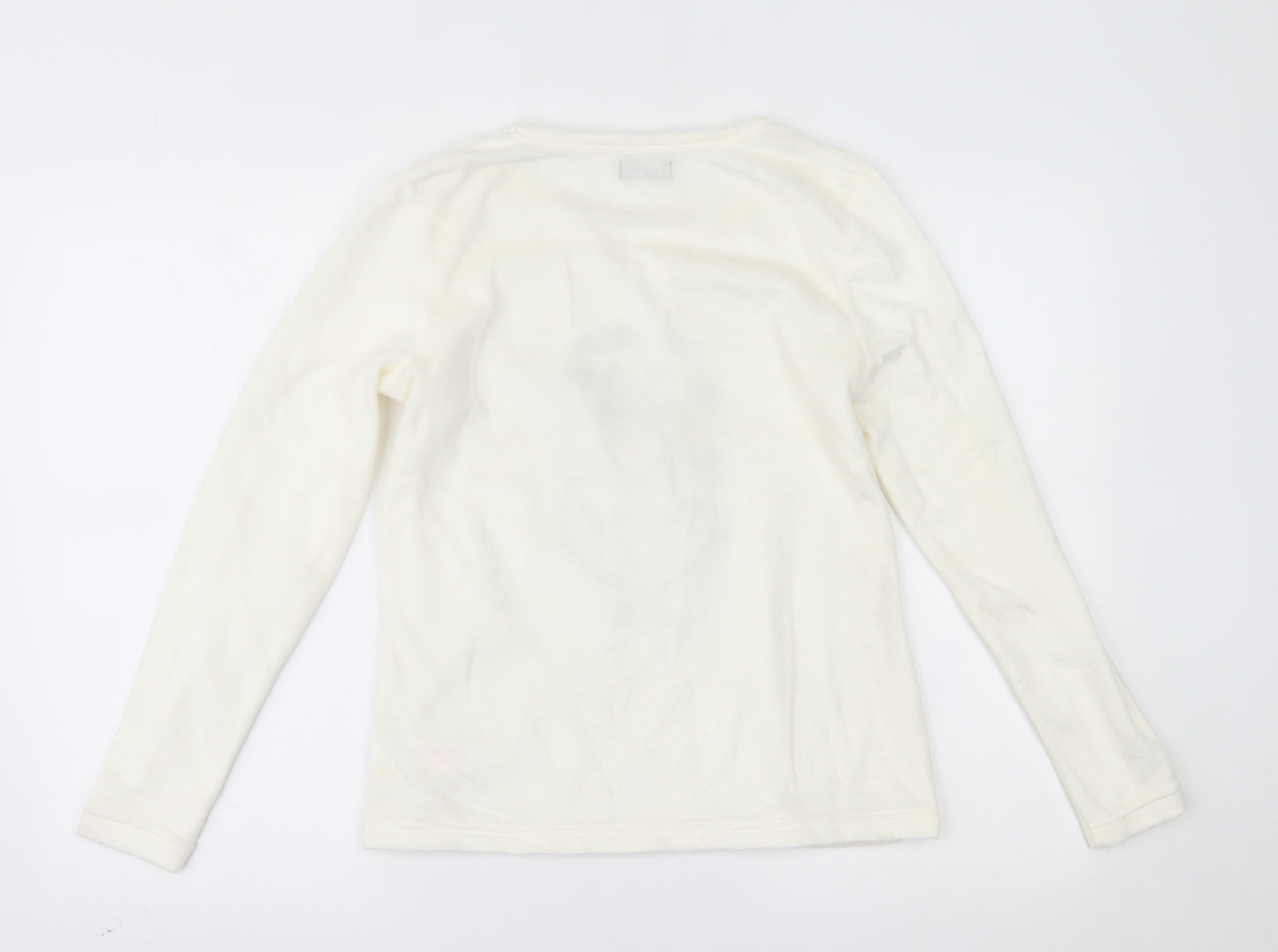 F&F Womens Ivory   Top Pyjama Top Size XS  - christmas
