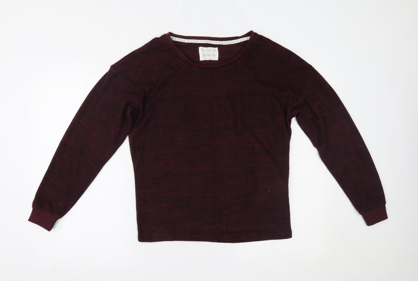 F&F Womens Red Solid  Top Pyjama Top Size 10